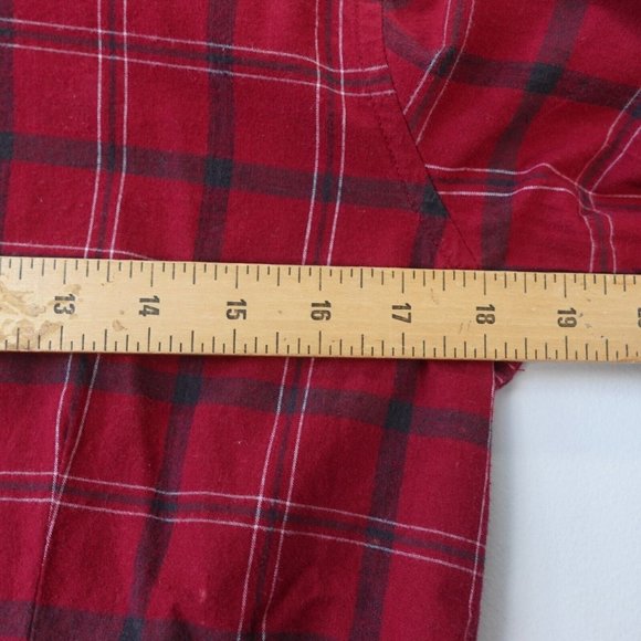 Boston Traders Shirt Womens Medium Red Cotton Plaid Top Windowpane Classiccore - Picture 4 of 9
